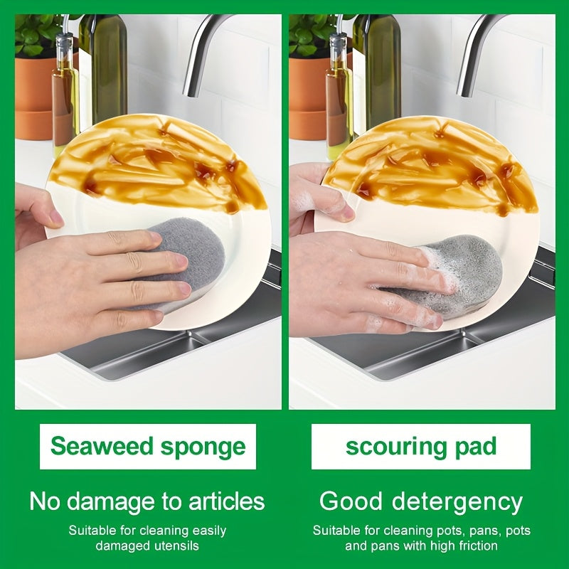 Oval Dishwashing Sponges in 3, 12 or 20-Piece Packs, Reusable Kitchen Sponge Wipes for Compatible Dishes, Chopsticks, Pots and Everyday Sink-Side Cleanup