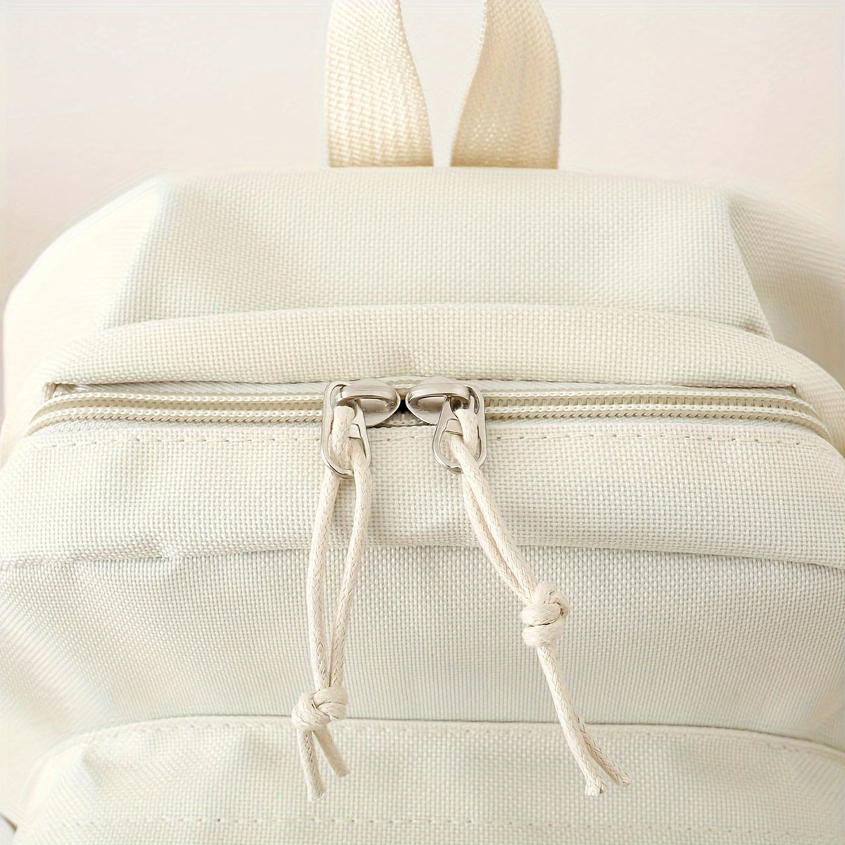 Solid-Color Canvas Backpack Set with Listed Five-Piece Format, Tote, Pencil Bag and Crossbody Wording, Four Pendant-Labeled Color Options for Student Daily Carry
