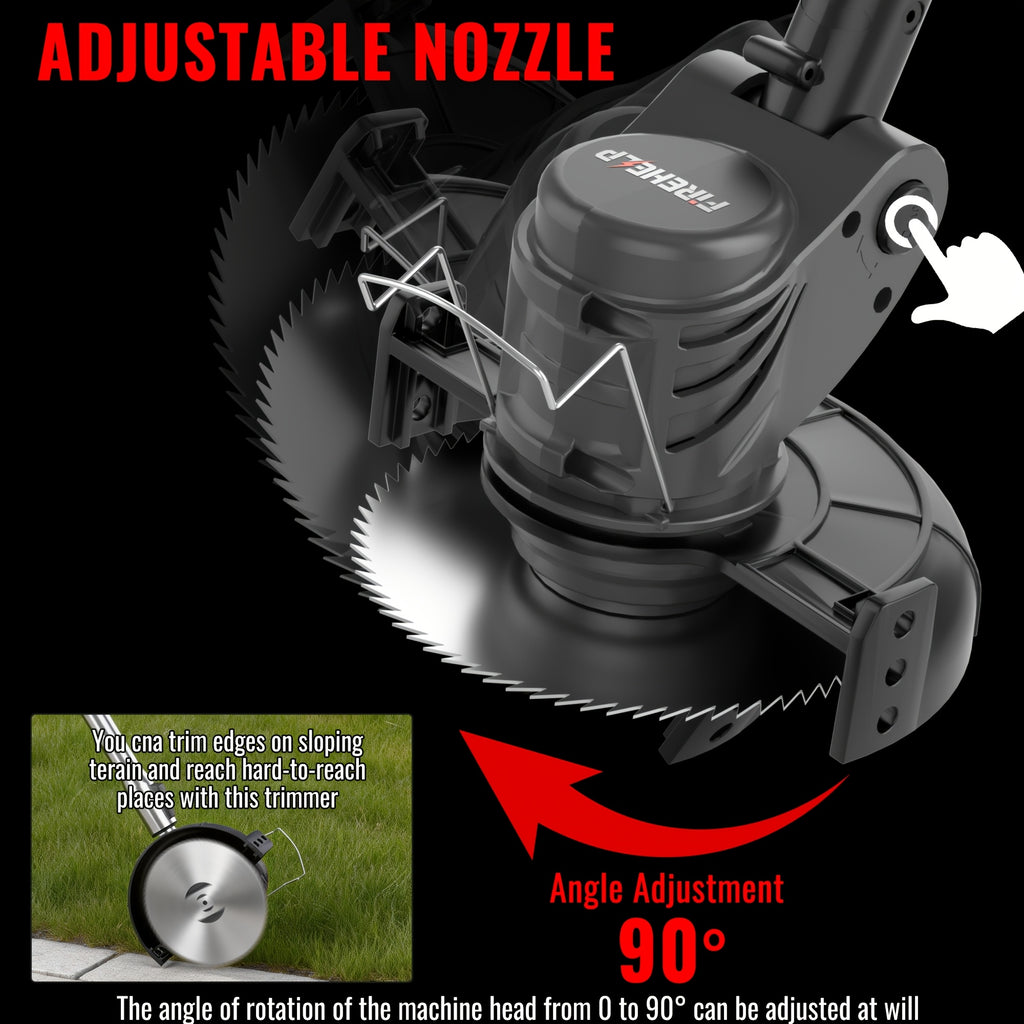 Rechargeable Garden Grass Trimmer with Cordless Electric Operation, Listed Three Blade Types and Selected Dual 2Ah Battery Packages for Home Lawn and Yard Care