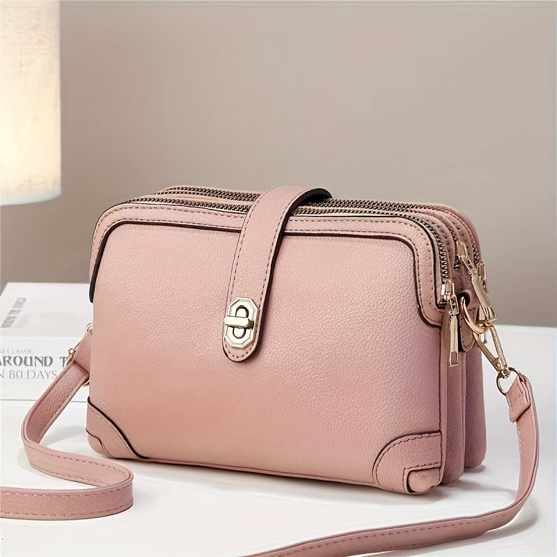 Small Crossbody Phone Purse for Women with Multiple Pockets, Everyday Shoulder Handbag in Black, White, Brown, Blue or Crimson for Casual Outings