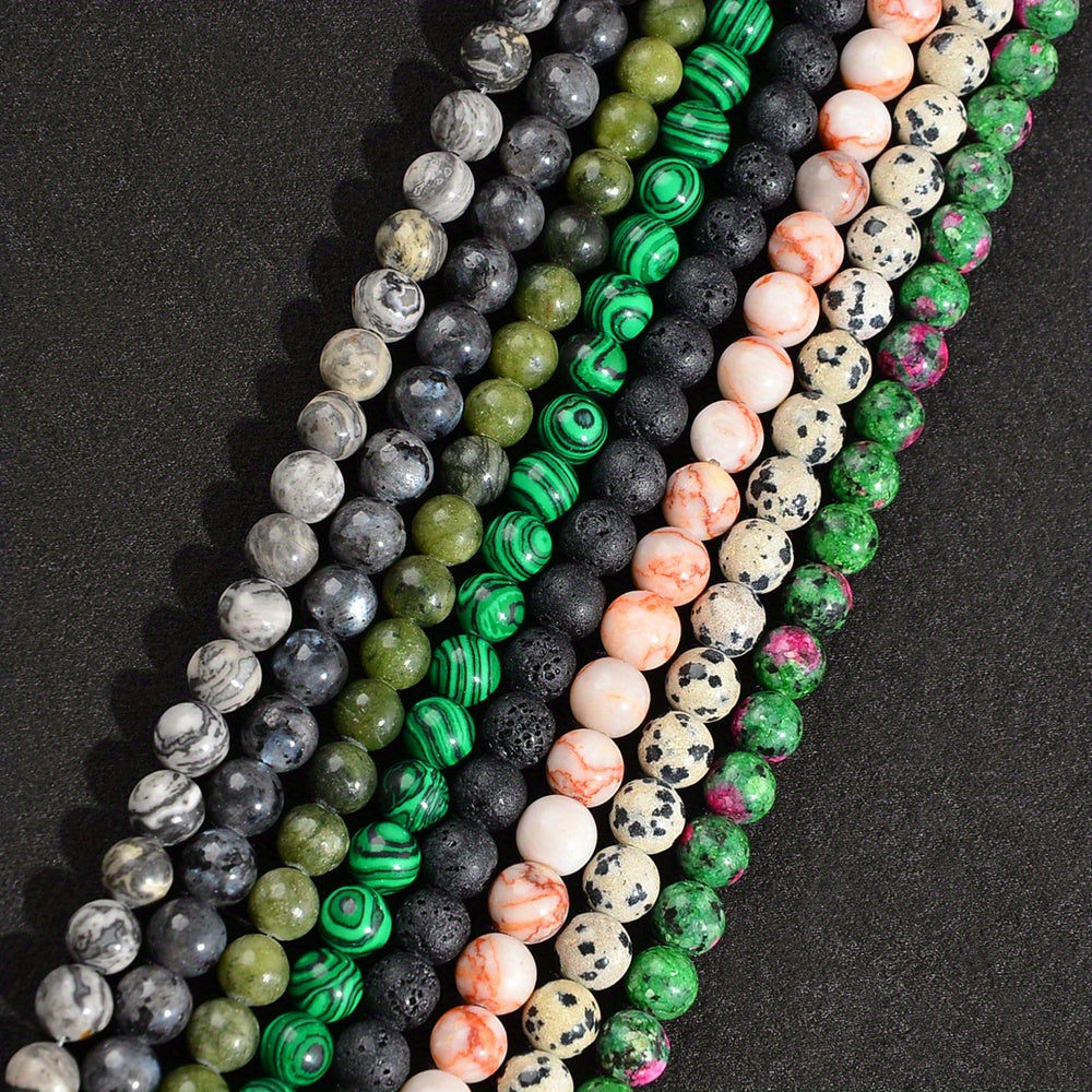 Stone Beads for Jewelry Making with Listed 8mm Size, Mixed Color 540 or 1080-Piece Assortments for DIY Bracelets, Necklaces, Earrings and Craft Projects