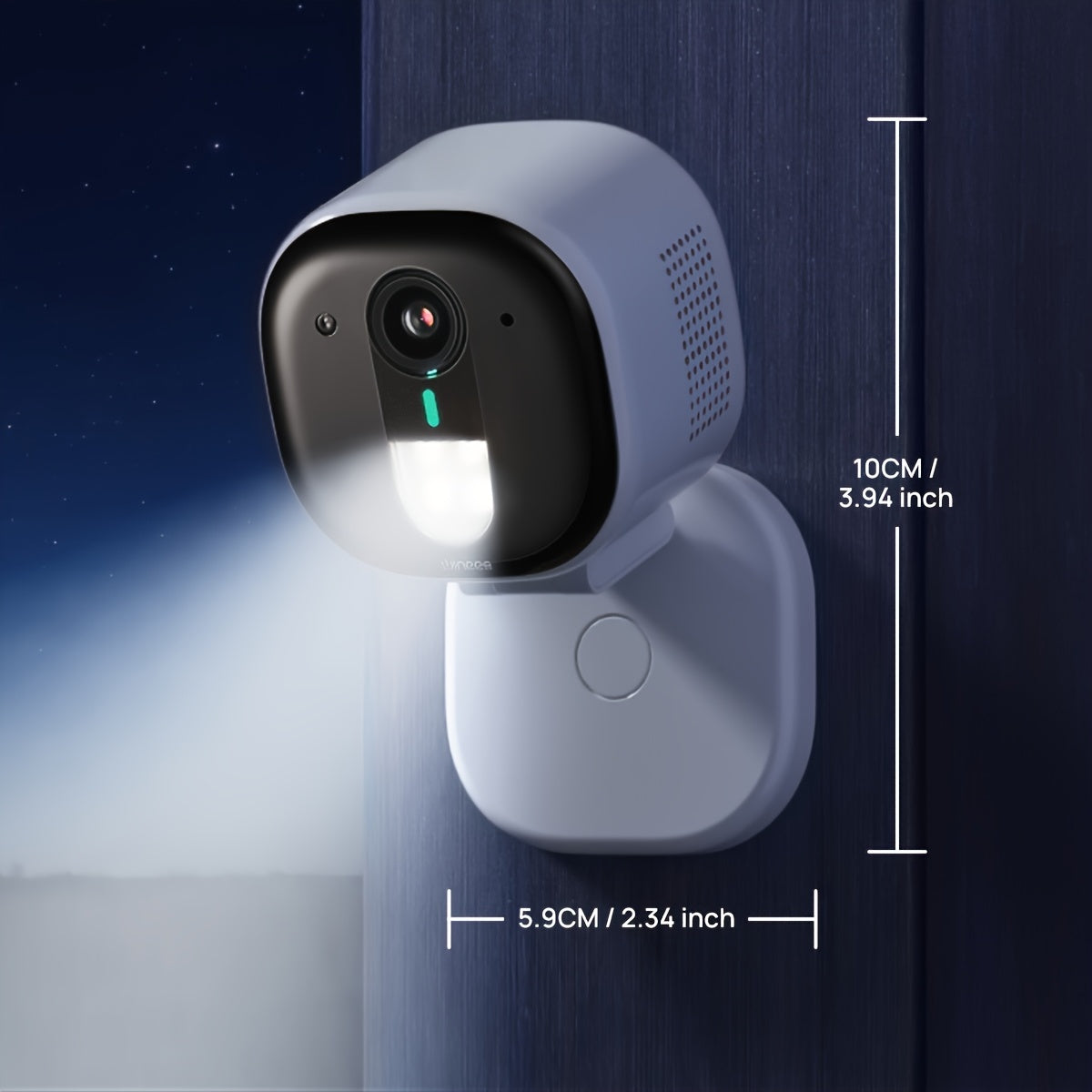 Winees Wired WiFi Security Camera with Listed 2K Video, 2.4GHz Connection, Human and Pet AI Detection, Color Night Vision and Two-Way Audio, White Options