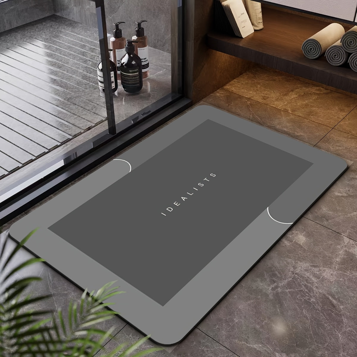 Soft Diatomaceous Earth Bath Mat, Absorbent Quick-Drying Bathroom Floor Mat in Dark Gray, Blue, Light Gray or Pink with Four Size Options for Home Use
