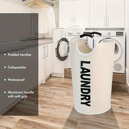Half-Ring Handle Laundry Basket, Foldable Fabric Clothes Hamper in 16.64, 21.66 or 25.1 gal Options for Bedroom and Laundry Room Organization