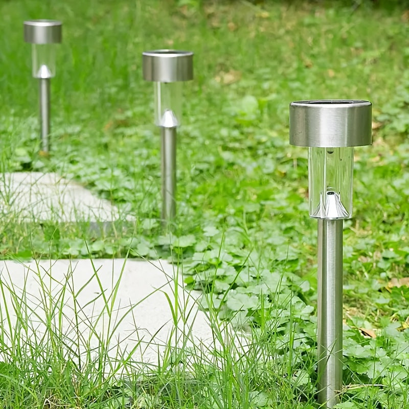Solar LED Rod Lights with Listed Stainless Steel and IP44 Rating, 20 to 50 Piece Pack Labels in Multicolor, White or Warm Light for Garden and Patio Decoration