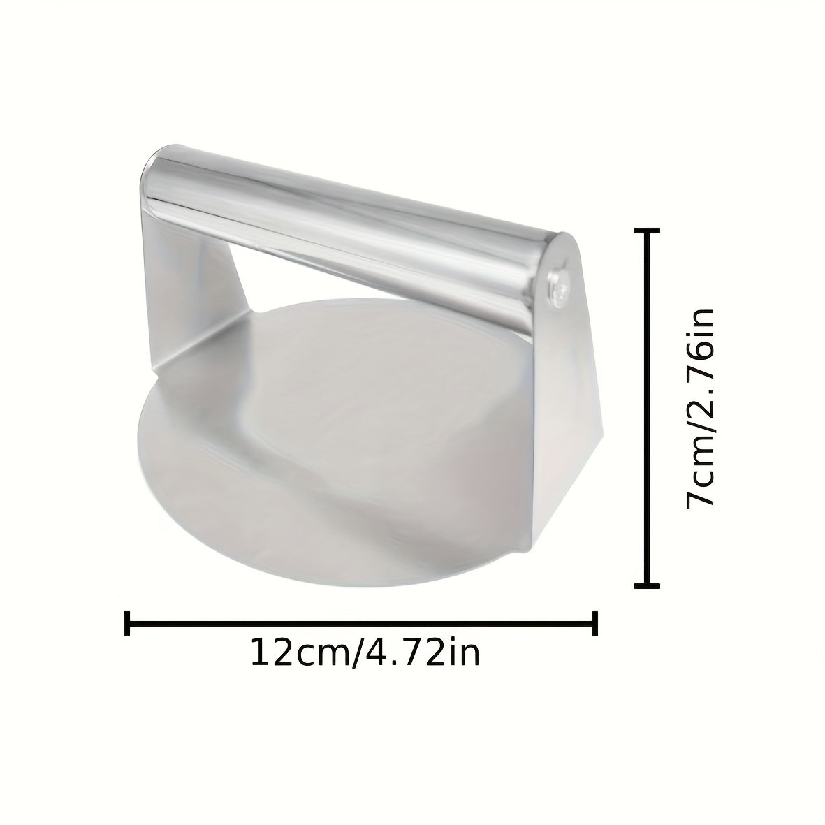 Stainless Steel Burger Press, Single Manual Patty Press with Listed Heat-Resistant Handle for Hamburger Shaping, Griddle Cooking and Home Kitchen Use