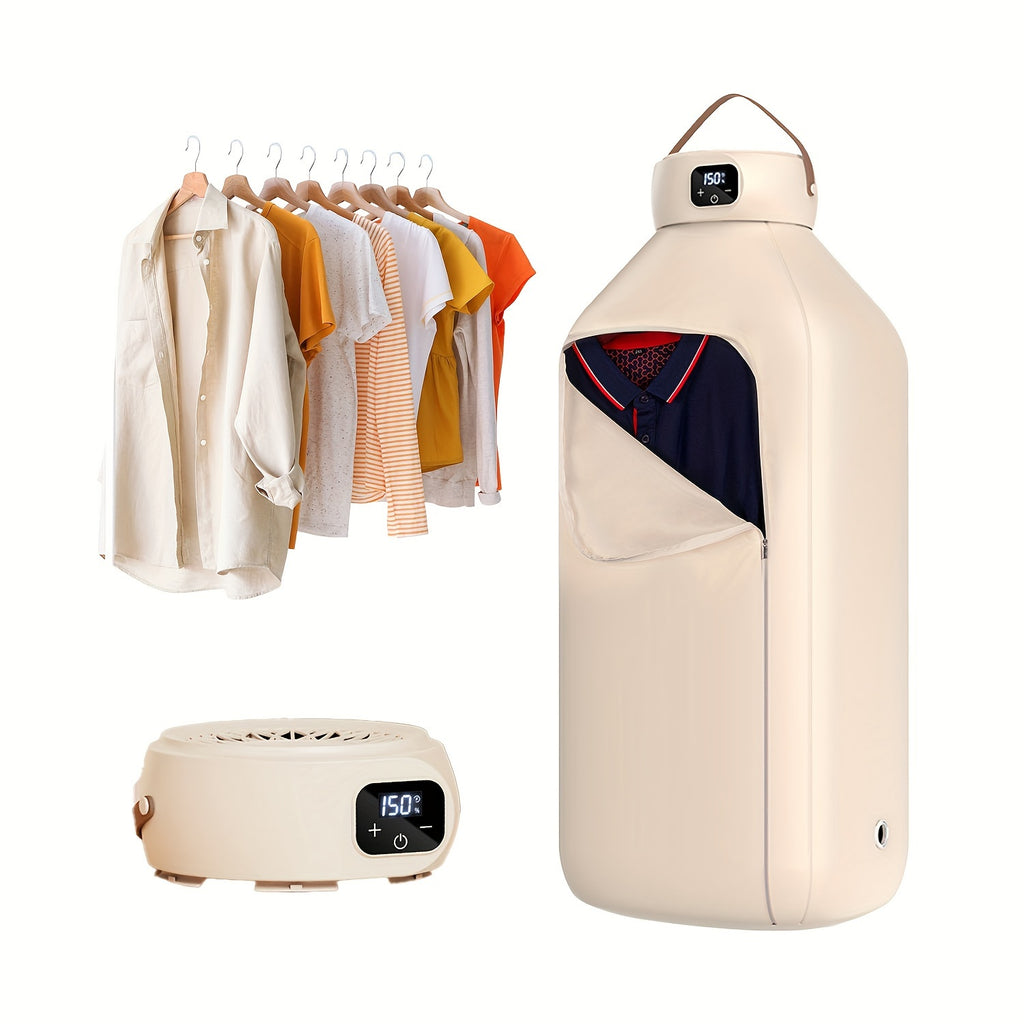 600W Portable Clothes Dryer with Two Warm-Air Modes and 1H, 2H or 8H Timer, Compact 110V Laundry Dryer with Beige1, Beige2 and UV Deluxe Model Options