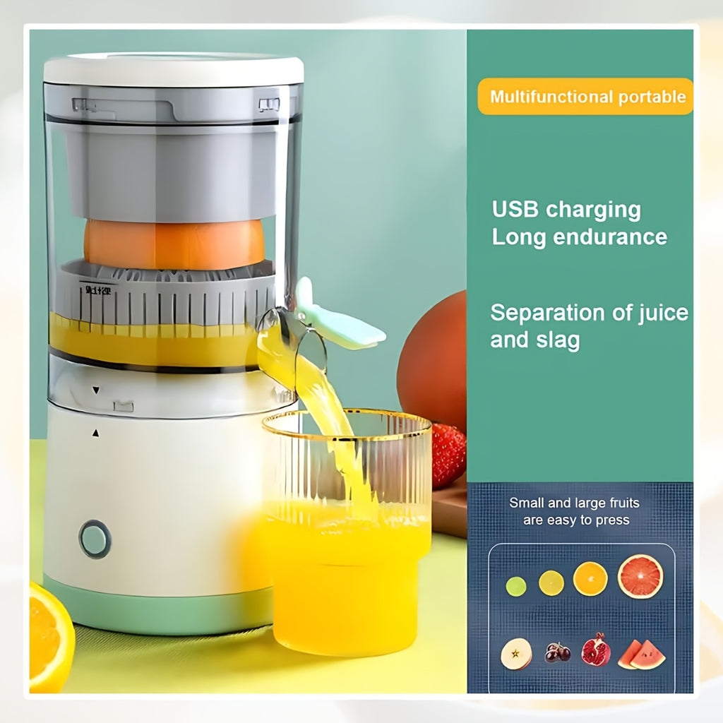 USB Rechargeable Electric Citrus Juicer, Portable Automatic Juicer for Oranges, Lemons, Grapefruits and Kiwi, Cordless Kitchen Gadget with 2 Cleaning Brushes for Fresh Juice at Home, Office and Travel