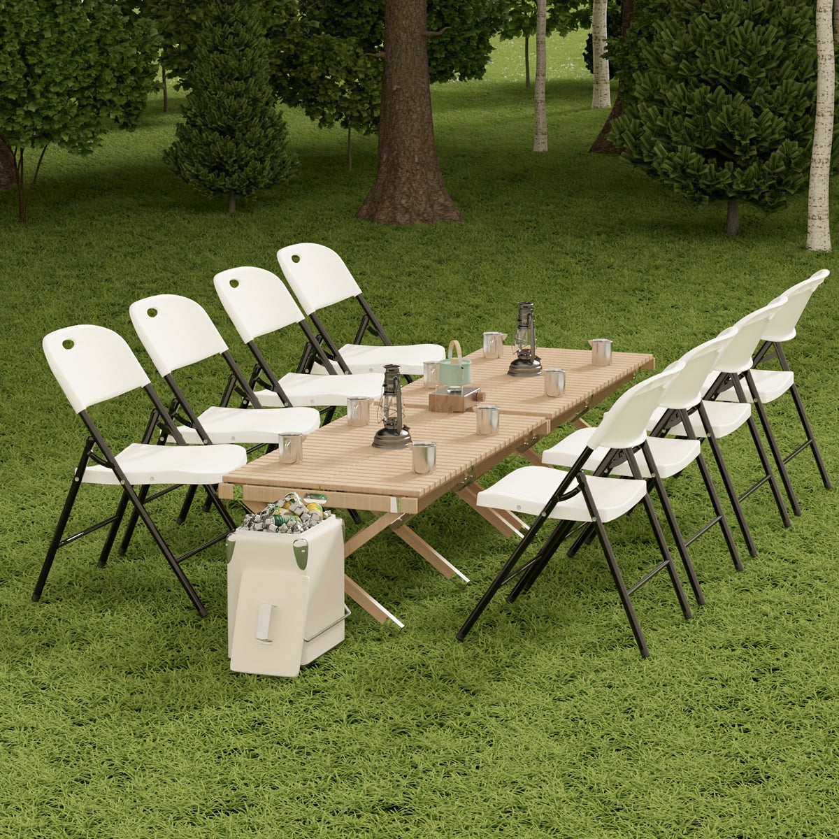 Folding Chairs Type C in Four, Eight or Ten-Pack Options, Foldable Guest Seating with Listed PP Plastic for Dinner Parties, Events and Home Gatherings