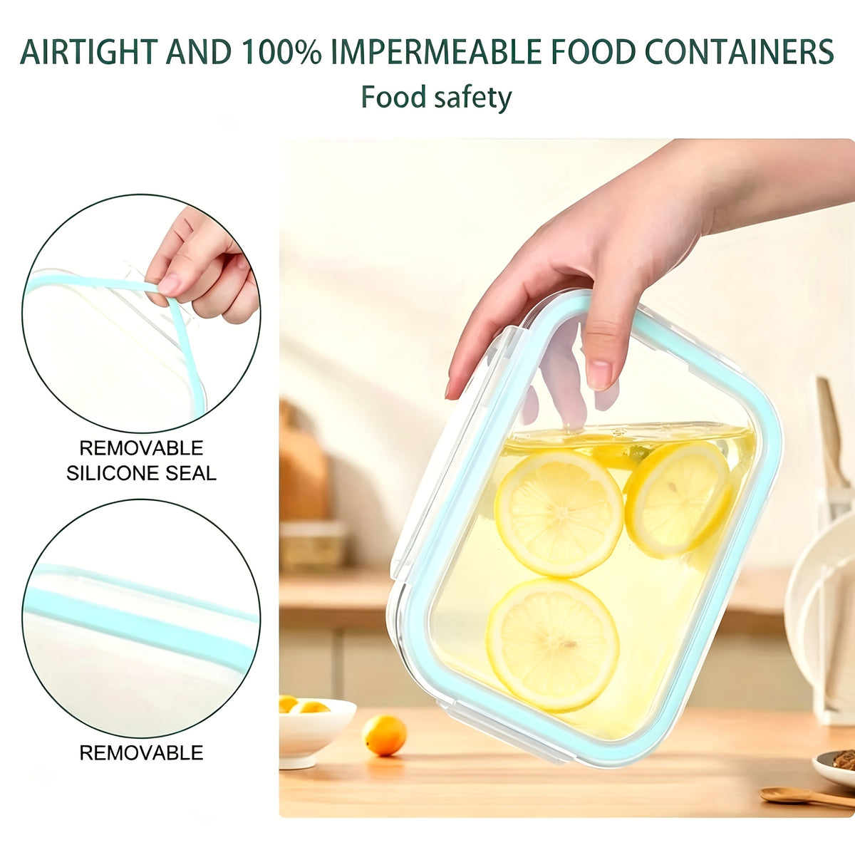 Glass Meal Prep Containers with Four-Lock Lids and Removable Silicone Seals, Listed 16-Piece Set of 8 Boxes and 8 Lids for Lunch Portions and Leftover Storage