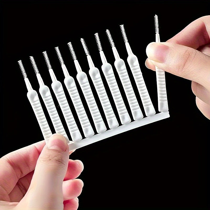Shower Head Cleaning Brushes 10-Pack, White Plastic Manual Nozzle Gap and Crevice Cleaning Tools for Bathroom Maintenance and Detail Care