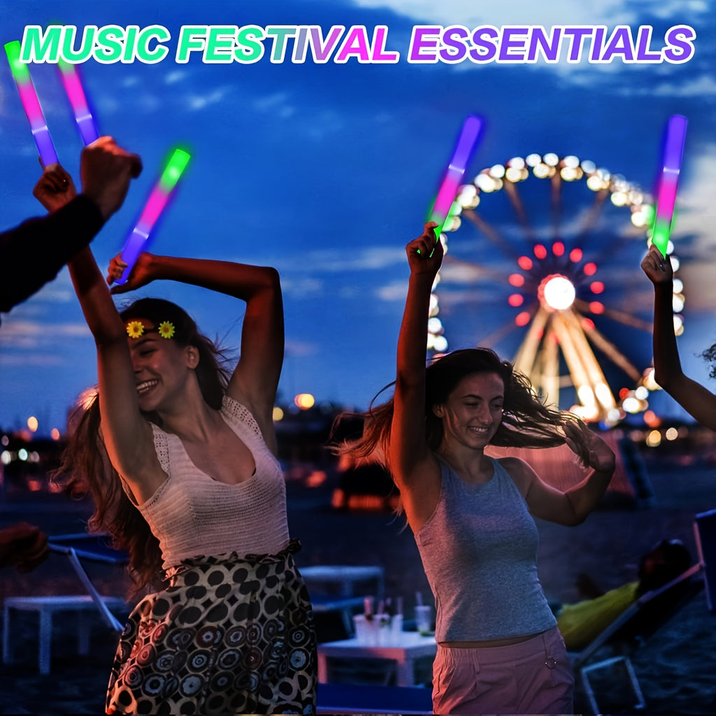 LED Foam Light Sticks with Quick, Slow and Alternating Flash Modes, Soft Party Favors in 30pcs or 96pcs+4pcs Options for Weddings, Concerts and Sports Events