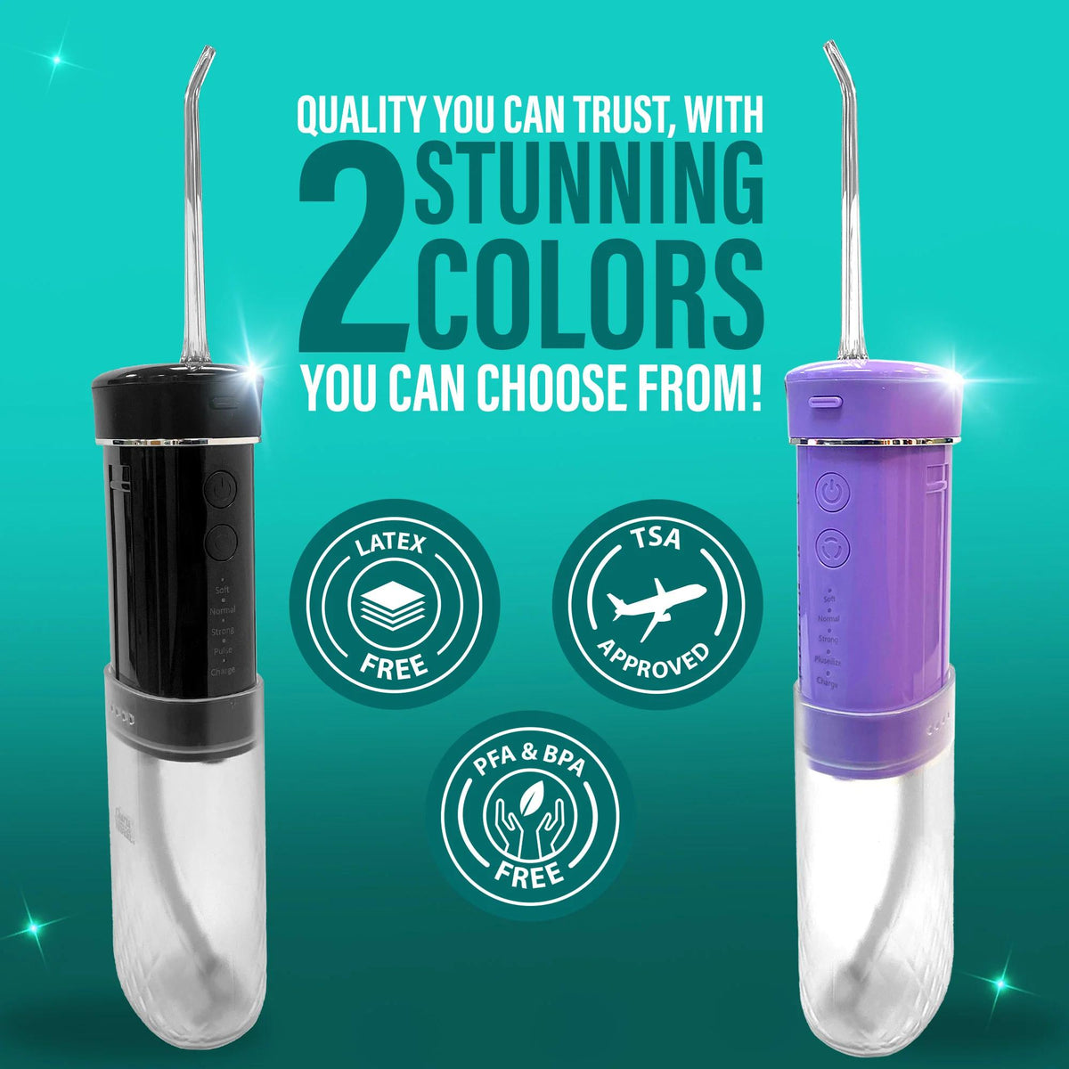 GuruNanda Compact Travel Water Flosser, Portable Cordless Oral Irrigator with Collapsible 180ml Tank, 4 Flossing Modes, 1800 Pulses Per Minute and Smart Timer, TSA-Approved Rechargeable Dental Flosser for Home and Travel, Lavender