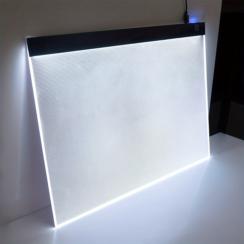 Diamond Painting LED Light Pad with Three Brightness Levels, A2-Labeled 5W Acrylic Tracing Board, Listed 40 x 60 x 0.42cm Size and USB Cable for Art Projects