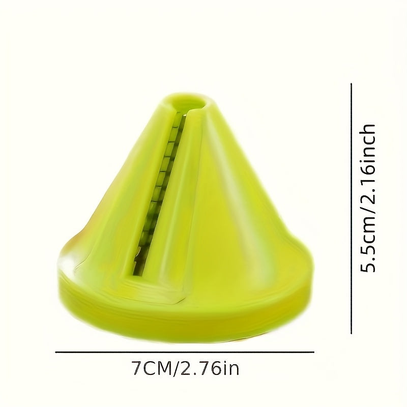 Conical Vegetable Shredder in Green, One-Piece Kitchen Prep Tool with Carrot and Cucumber Grating, Slicing and Peeling References for Fruit and Vegetables