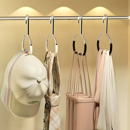 Metal Hat Storage Hooks Two-Piece Set in White or Black, Simple Accessory Organizers for Compatible Scarves, Belts, Bras and Bags in Home Storage Spaces
