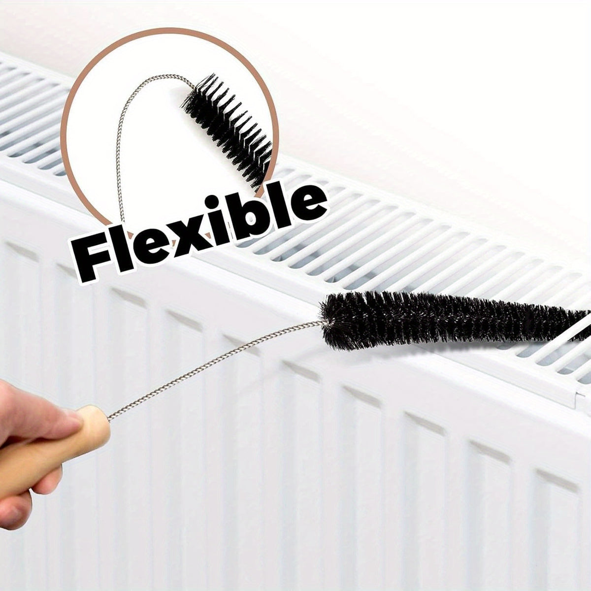 Flexible Radiator Cleaning Brush with Listed 73cm Reach, Manual Long Duster for Suitable Household Gaps, Living Rooms, Bedrooms and Car Cleaning