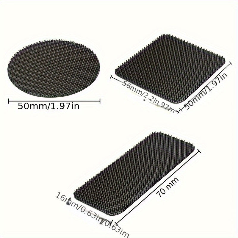 Adhesive Hook-and-Loop Fastener Patches in Round, Square or Rectangle Shapes, Nylon and Polyester Pair Packs for Compatible Carpet and Household Fabric Projects