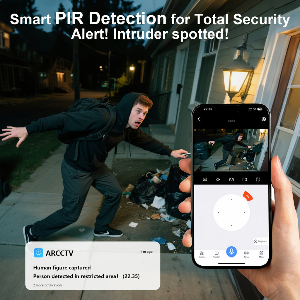 Removable Solar Panel Security Camera, 4MP Outdoor Monitor with Dual-Band WiFi, PIR Alerts, Color Night Vision and Two-Way Audio, 1/2/4/6-Pack Options