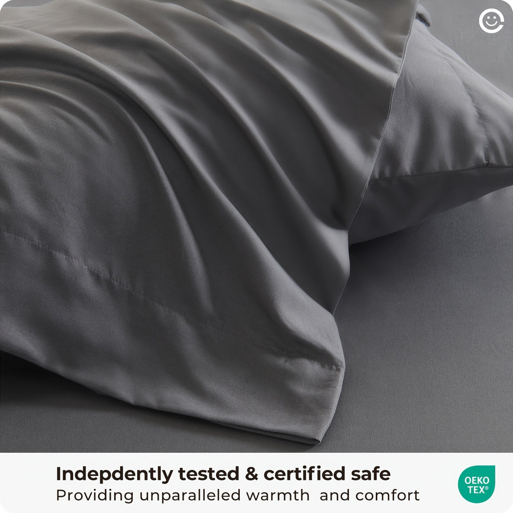 Four-Piece Cooling Sheet Set with Listed Extra Deep Pockets, Soft Wrinkle-Resistant Bedding in Twin, Full, Queen, King and California King Size Options