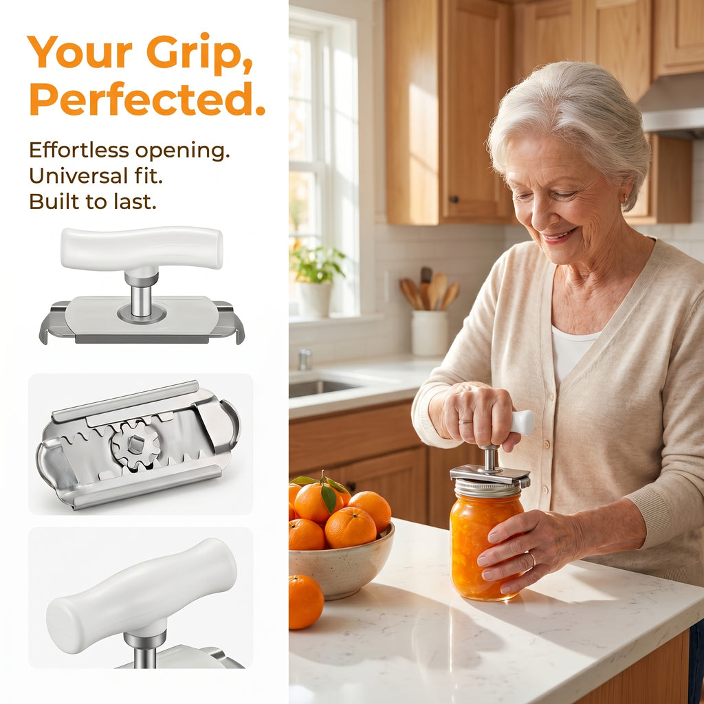 Jar Lid Gripper and Cap Remover, Single Kitchen Opening Accessory with Listed Non-Slip Design for Compatible Container Lids and Everyday Meal Preparation
