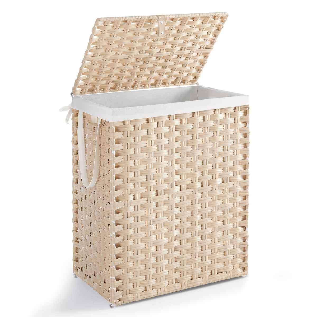 Laundry Hamper with Lid and Detachable Double Inserts, Foldable Clothes Basket in Three Capacity Options for Bedroom, Bathroom and Laundry Room Organization