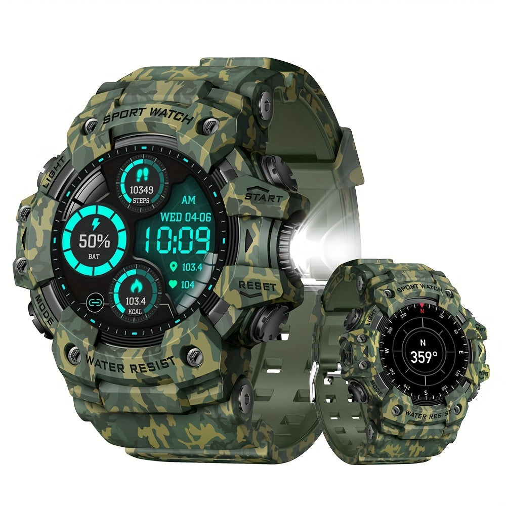 1.32-Inch TFT Smartwatch for Men with Calling, LED Flashlight, 100+ Sports Modes and Sleep Tracking, iPhone Android Compatibility in Eleven Color Options