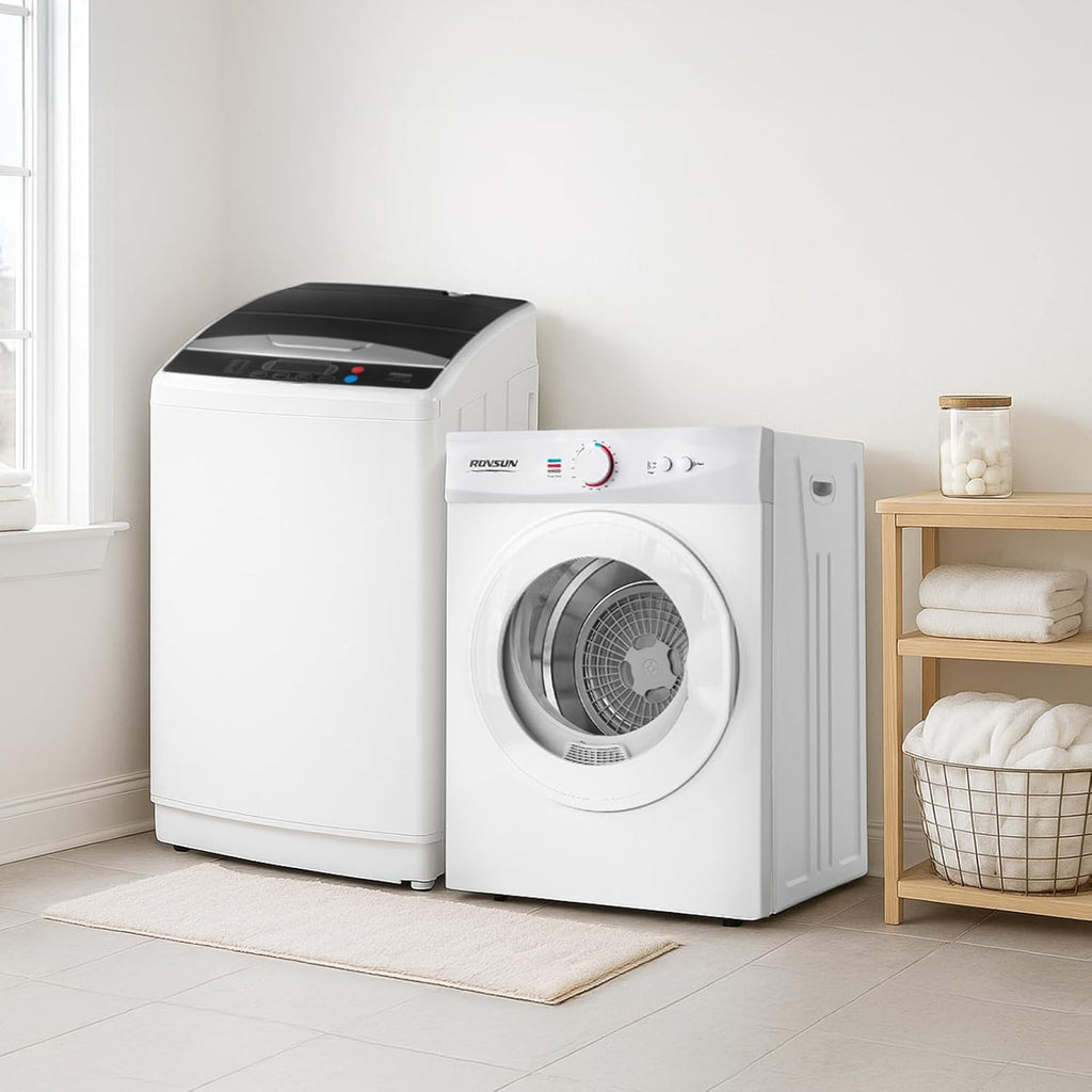 Washer and Dryer Combo, Compact Wash & Dry Laundry Set, Stainless Steel Tub, Smart Control, Low Noise, Wall-Mountable, for Apartment, Dorm, RV & Small Space