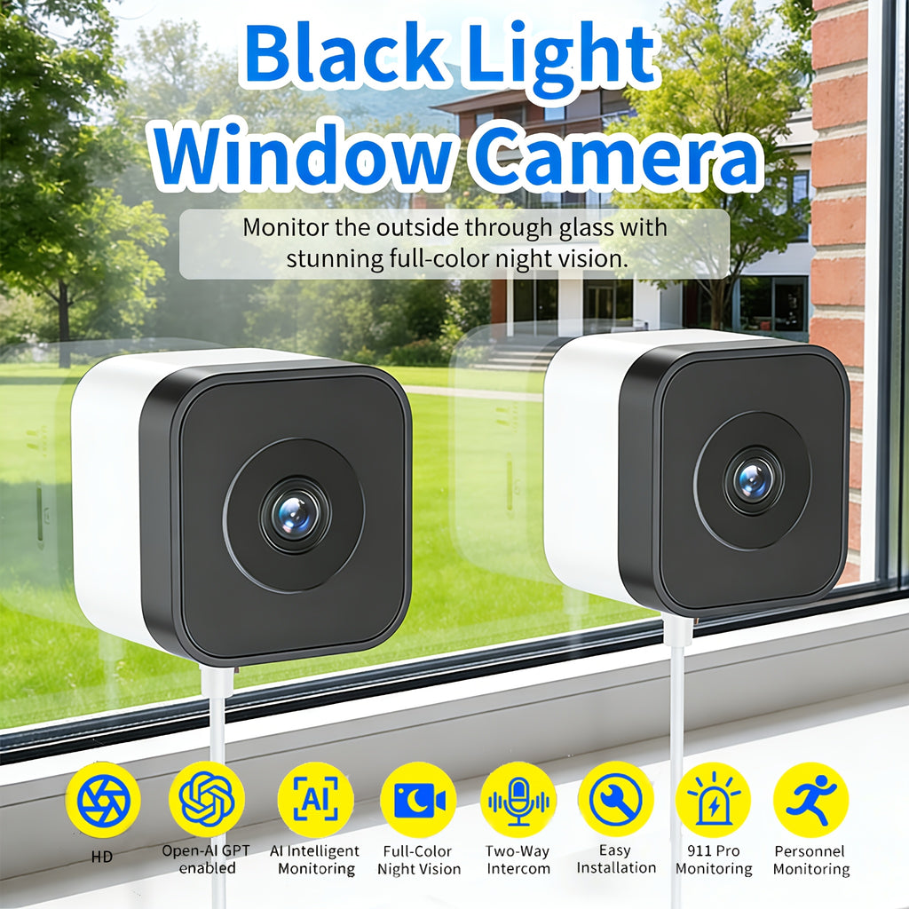 Indoor Window Security Camera with Listed 6MP Imaging, 2.4GHz and 5GHz WiFi, Full-Color Night Vision and Motion or Human Detection, One- or Two-Piece Options