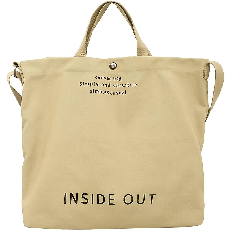 Canvas Shoulder Tote for Women, Everyday Handbag in Army Green, Grey, Brown, Khaki or Black for Casual Outfits, Weekend Outings and Wardrobe Coordination