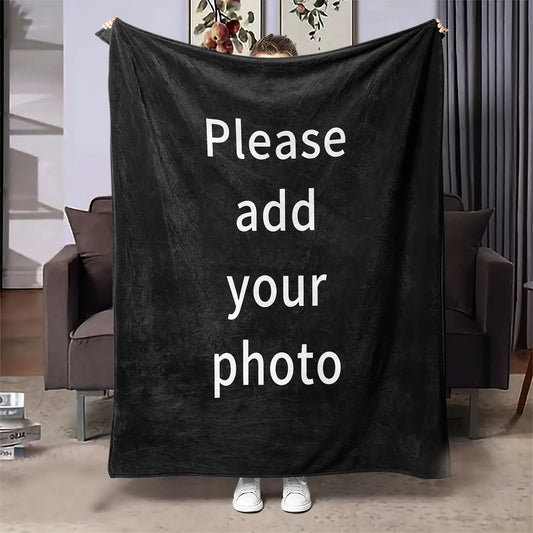 Custom Photo Flannel Blanket with Listed 280 GSM Fabric, Personalized Design Reference in 40 x 50 or 60 x 80 Inch Sizes for Home Comfort and Birthday Gifts