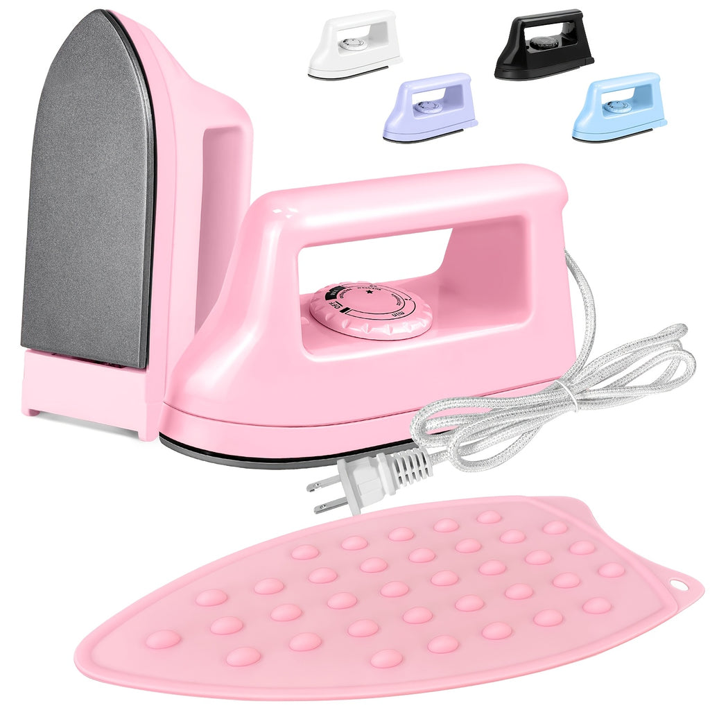 Mini Craft Heat Press 400W with Base Pad, Portable Heat Transfer Iron for DIY T-Shirts, Shoes, Bags and Compatible Vinyl Customization Projects