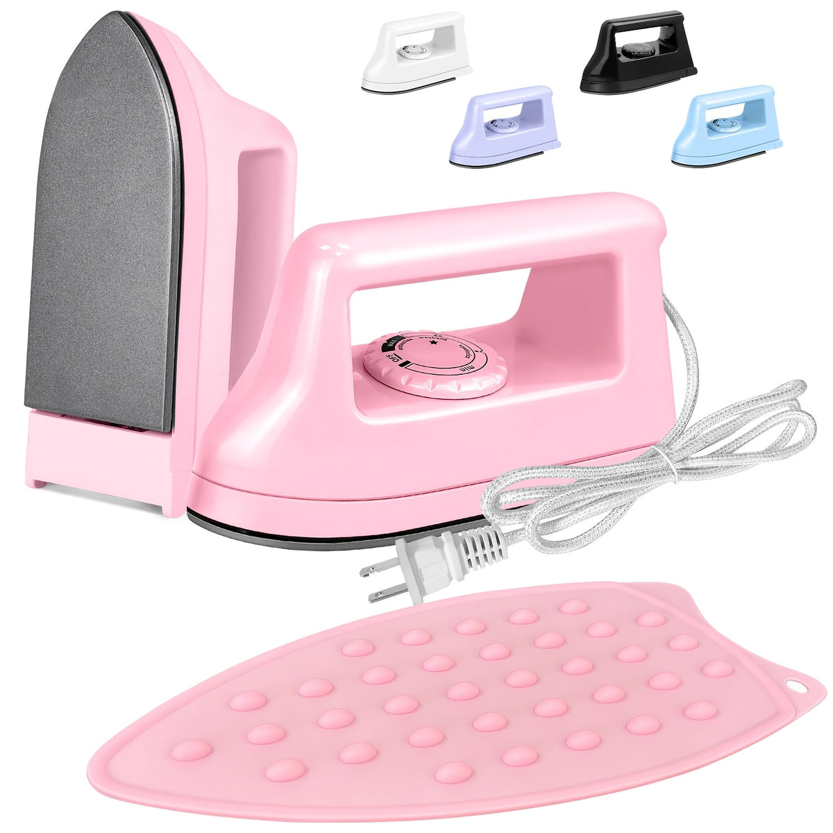 Mini Craft Heat Press 400W with Base Pad, Portable Heat Transfer Iron for DIY T-Shirts, Shoes, Bags and Compatible Vinyl Customization Projects