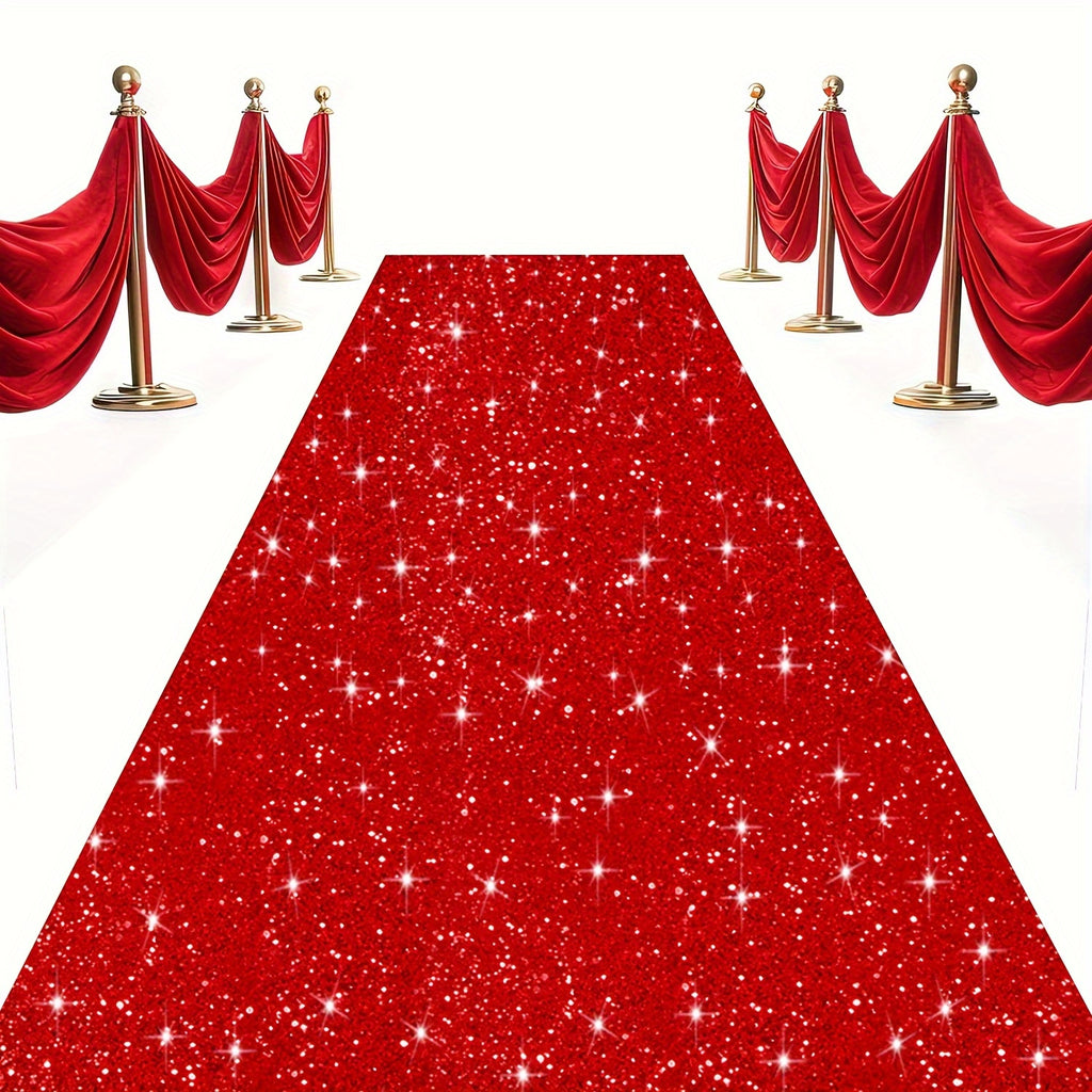 Wedding Aisle Runner with Sequin Styling, 4 x 15ft Ceremony Walkway Decoration in Nine Colors for Bridal Showers, Party Entrances and Wedding Celebrations
