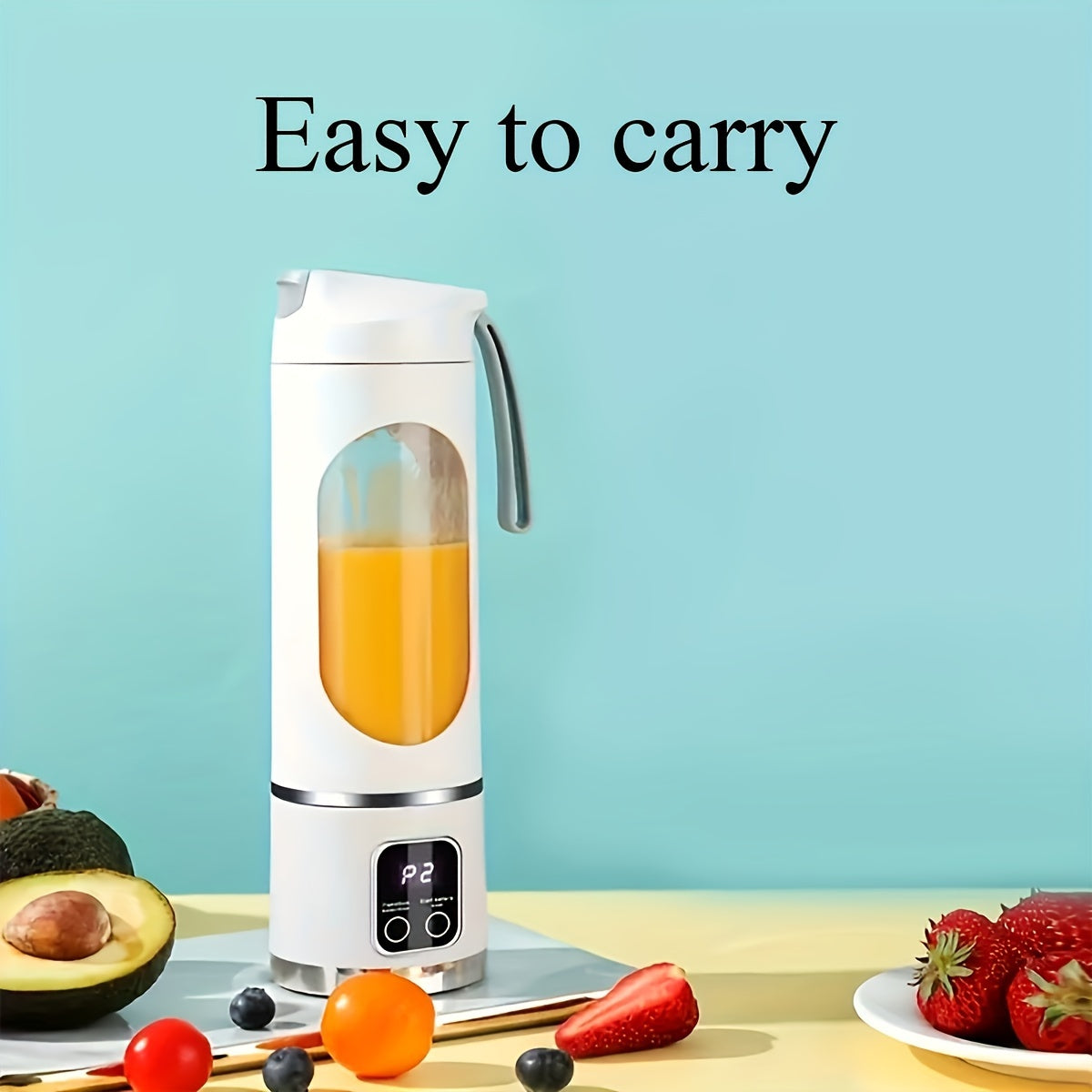 Portable USB-Rechargeable Blender for Fruit and Vegetable Drinks or Milkshakes, Compact Personal Blending Design in White, Green or Purple Options