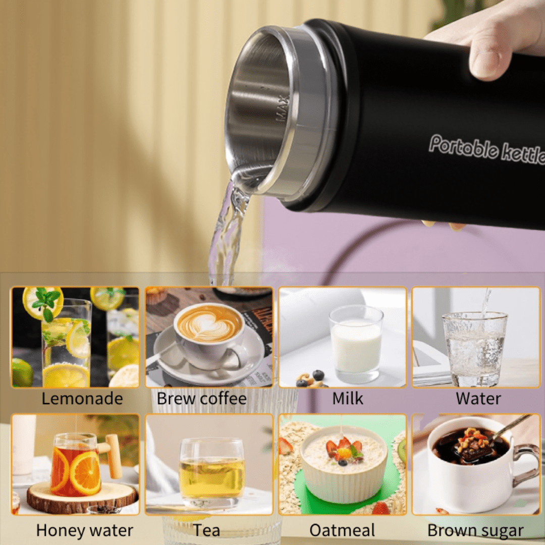 500ml Portable Electric Kettle with 304 Stainless Steel Interior, One-Touch Operation, Listed Auto Shut-Off and Boil-Dry Protection in Six Colors for Small-Batch Hot Water