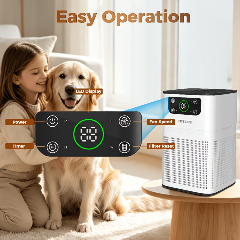 Compact H13 Air Purifier with Aromatherapy Pad, 3-Stage Filtration, Four Fan Speeds, Sleep Mode and Filter-Life Display for Bedroom and Home Office