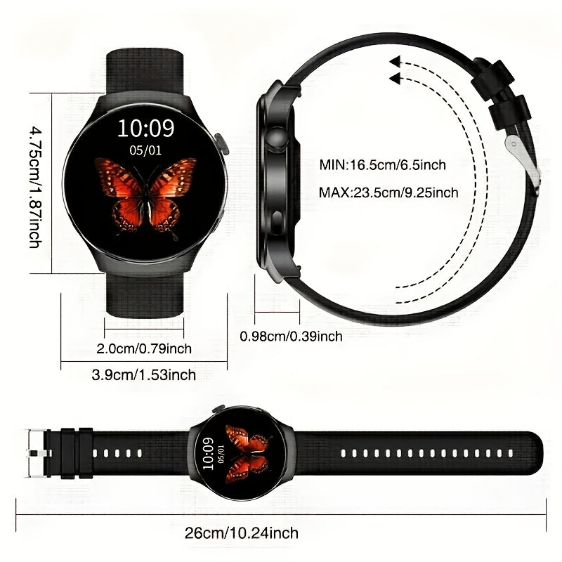 Bluetooth Call Smart Watch for Men and Women, Silicone Strap Smartwatch with Call Answering & Dialing, Fitness Tracker, Pedometer, Calorie Counter, Sport Modes, Remote Camera, Music Control, Alarm