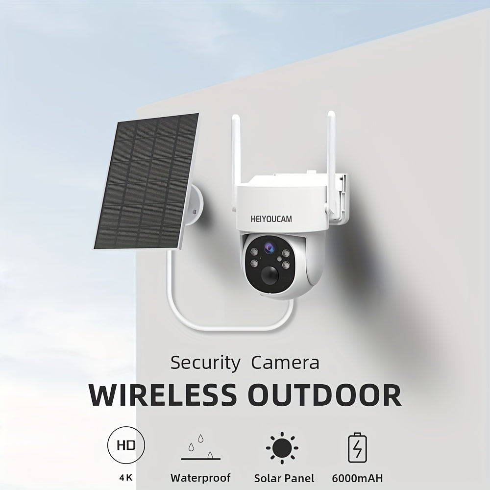 Solar WiFi Security Camera C360 with Listed 4K, Pan-Tilt View, Color Night Vision, PIR Alerts and Two-Way Audio, One, Two or Four Piece Package Labels