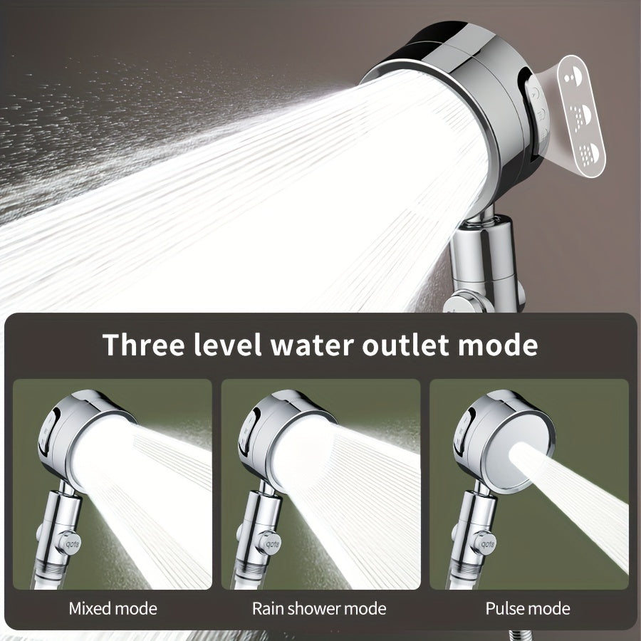 Adjustable Shower Head with Three Spray Settings and Angle Adjustment, H37 Bathroom Showerhead in Four Colors, One Piece Without Hose or Holder
