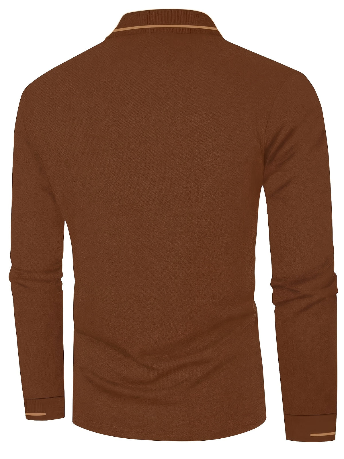 Men's Long Sleeve Polo Shirt, 100% Polyester with Slight Stretch, Regular Fit and Rib-Knit Details for Casual Golf and Spring-Fall Outfits