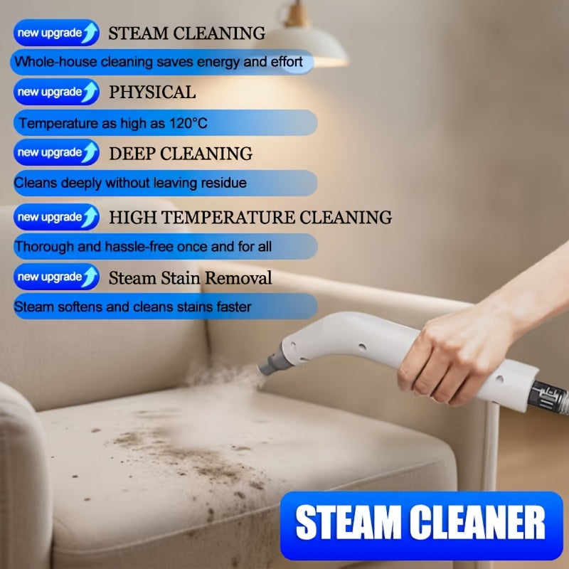White Steam Cleaner with Listed 28.07oz Tank, Standard, Upgrade and Professional Model Options for Suitable Kitchen Surfaces, Upholstery and Car Interior Cleaning