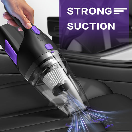 902 Wireless Handheld Vacuum Cleaner with Black or Black Purple Model Options, Portable Car Interior and Home Office Spot-Cleaning Tool for Everyday Cleanup