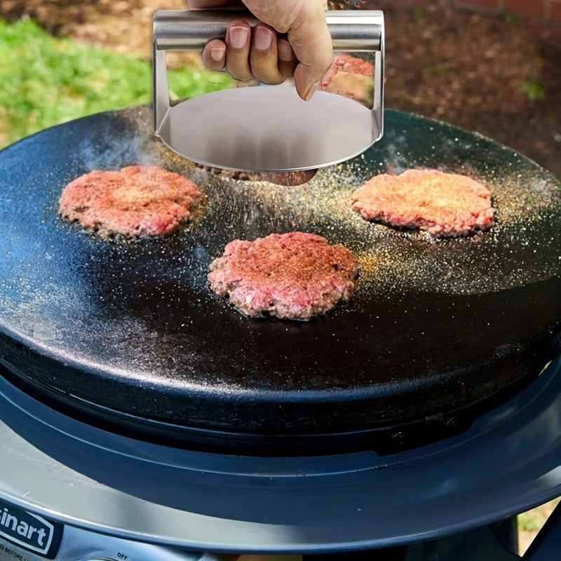 Stainless Steel Burger Press, Single Manual Patty Press with Listed Heat-Resistant Handle for Hamburger Shaping, Griddle Cooking and Home Kitchen Use