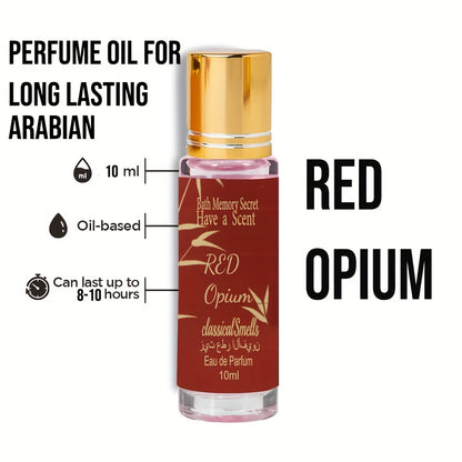 Vanilla Musk Perfume Oil for Women, Red Opium Scent Selection with Listed 15% Concentration and Alcohol-Free Floral Fragrance for Everyday Personal Wear