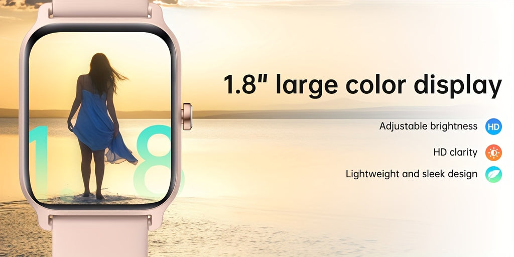 Alexa Smart Watch for Women & Men, 1.8-inch HD Touchscreen Smartwatch with Wireless Calling, 100+ Sports Modes, Fitness & Sleep Tracker, for iPhone Android, Mother's Day Gift