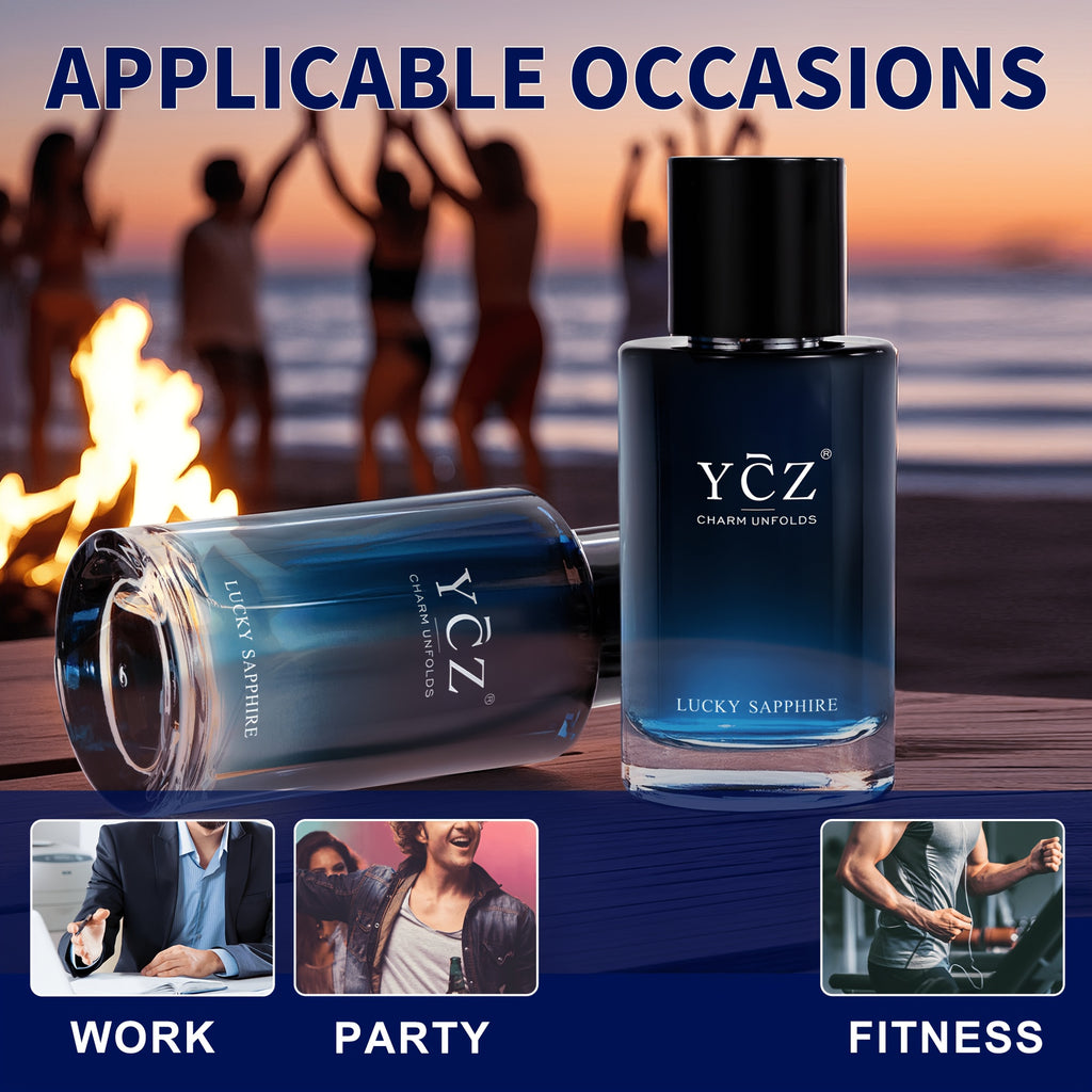 Men's Chypre Eau de Toilette with Listed Woody, Orange Blossom, Leather and Mahogany Notes, Random Single-Bottle and Model Options Plus Two-Piece Perfume Set