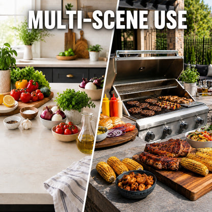 Assorted Cooking Knife Selection with Listed Protective Sheaths, Model A-H Options for Home Kitchen Food Preparation, BBQ and Outdoor Meal Prep