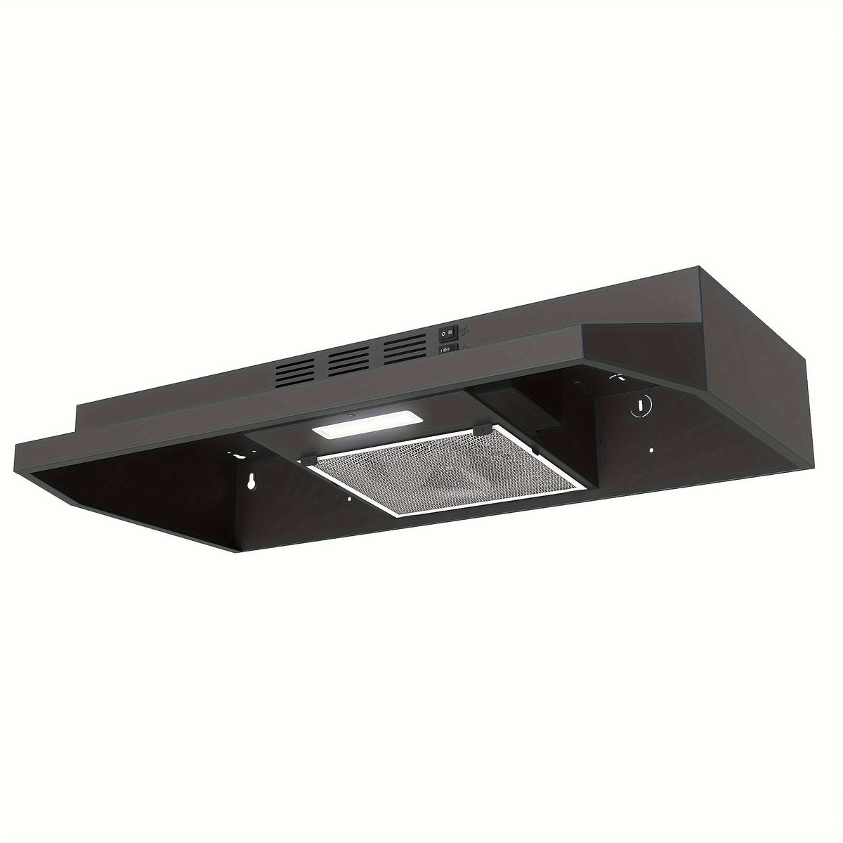 Convertible Kitchen Range Hood, 30-Inch Under Cabinet Vent with Ducted or Ductless Setup, LED Light and 2-Speed Fan in Black, White or Silvery