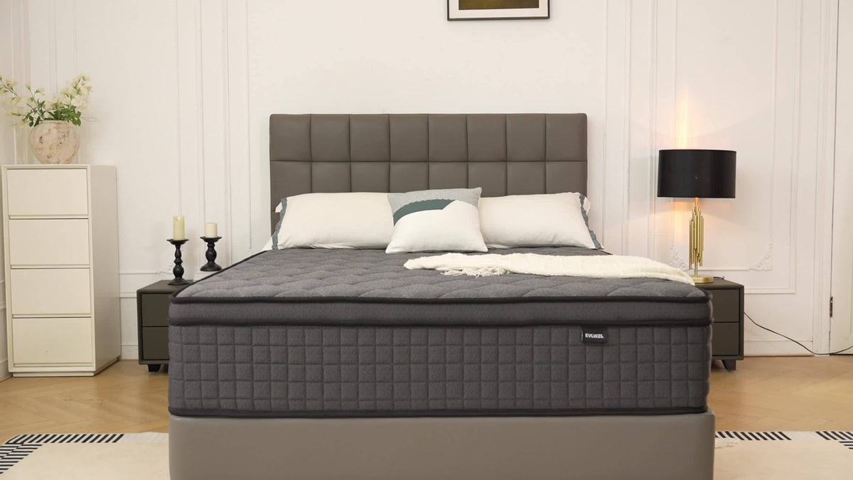 European Top Gel Memory Foam Mattress with Listed Medium Firm Feel, 8, 10, 12 and 14-Inch Model Options in Twin, Full, Queen and King Sizes